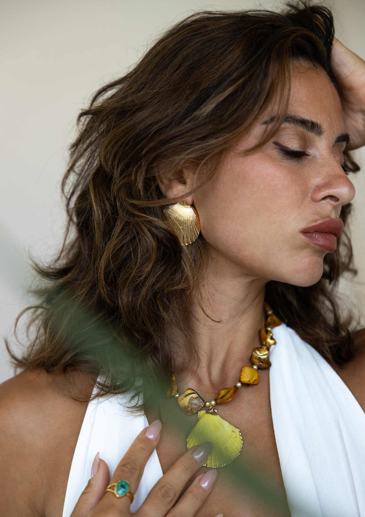 Seashell Earring – Gold Water-Resistant Boho | My Bohemian Store