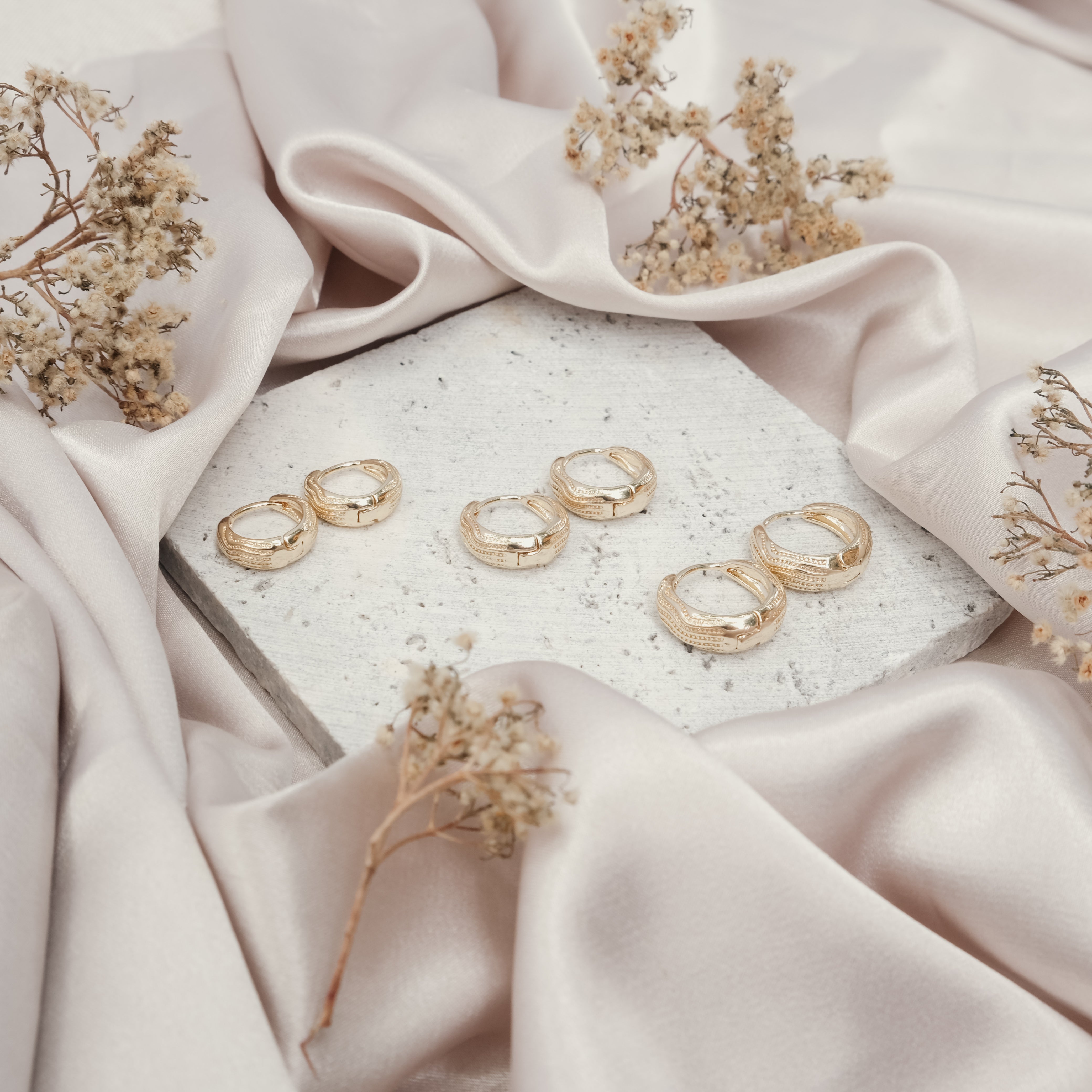 TEXTURED HOOPS - THREE SIZE | My Bohemian Store 