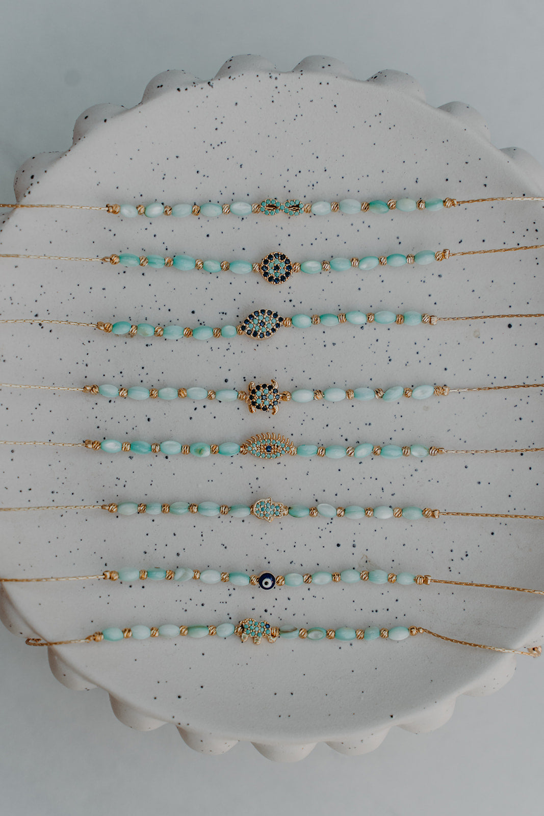 TURQUOISE MOTHER OF PEARL SYMBOL BRACELET | My Bohemian Store