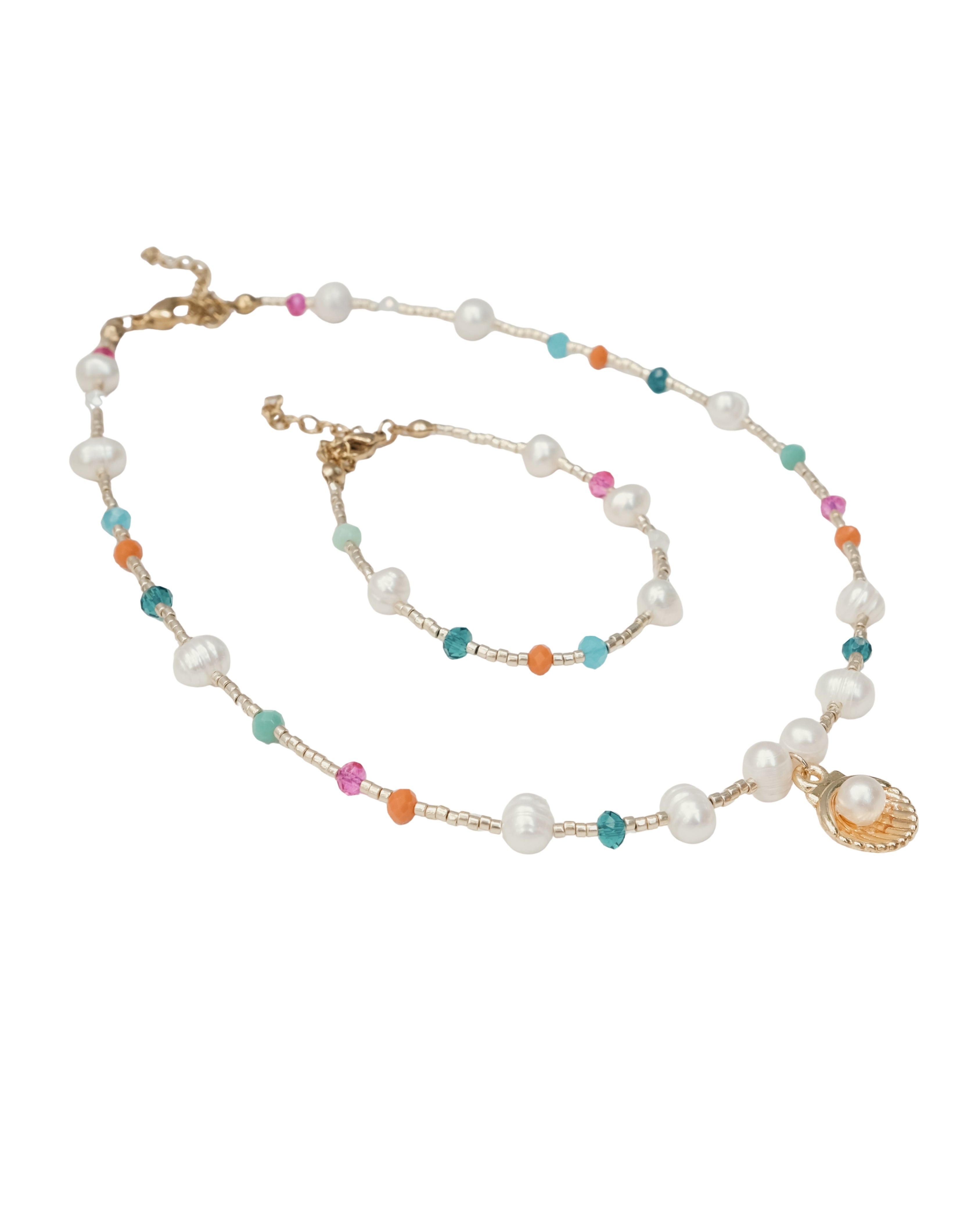 GEMSTONE & SHELL NECKLACE