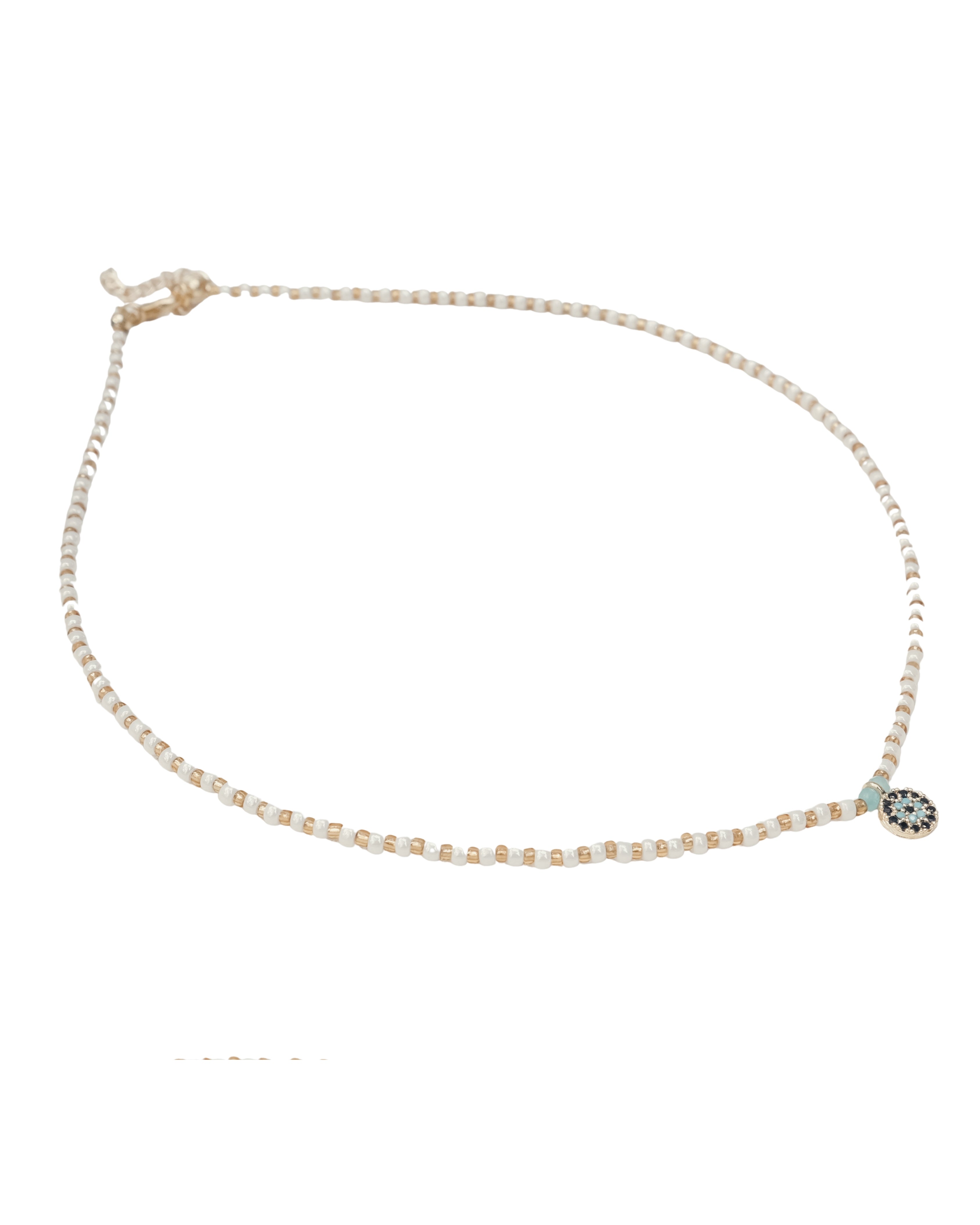 GLASS PEARL BEAD NECKLACE & PENDANT