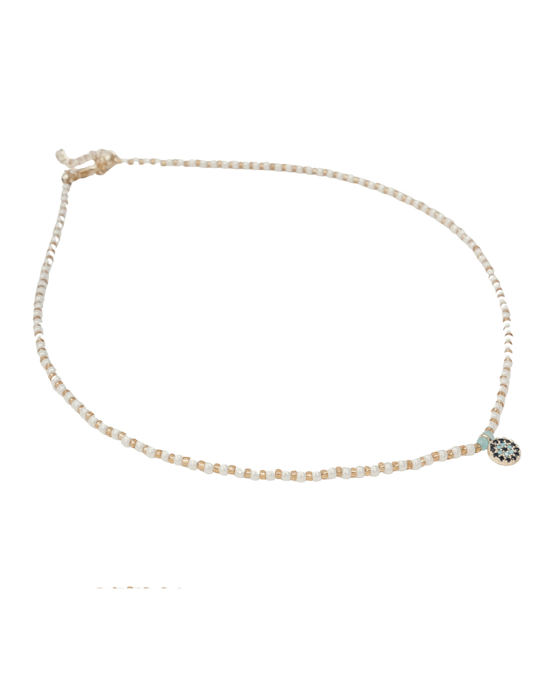 GLASS PEARL BEAD NECKLACE & PENDANT