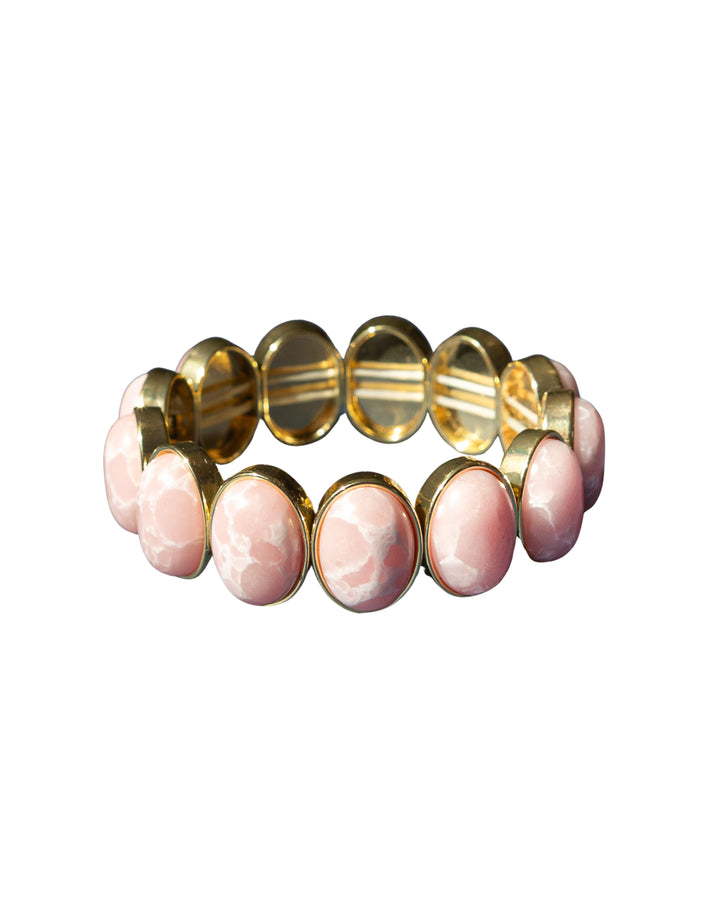 PINK & BLUE STONE BRACELET - GOLD